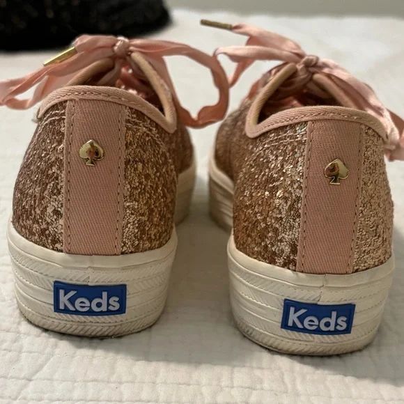 Kate Spade for Keds Pink Glitter Platform Women's Sneakers 8 - Picture 4 of 9